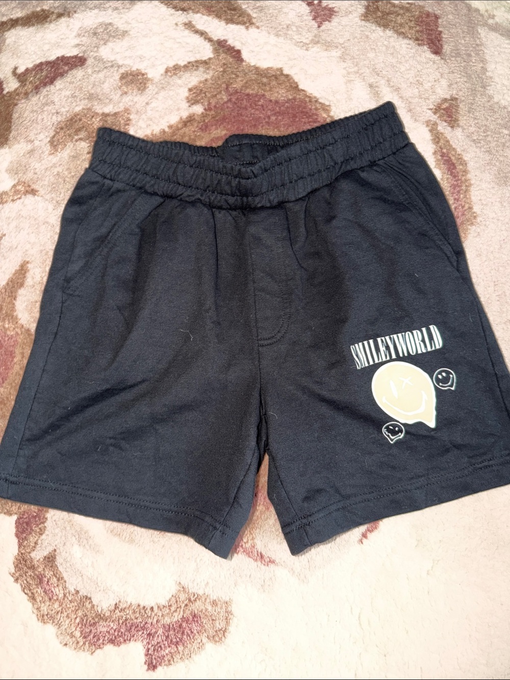 Smileyworld Black Kids Pull-On Graphic Shorts